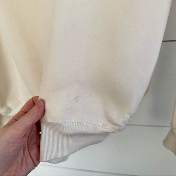 Joseph Women’s Extra Small 100% Silk Zip Up Cream Jacket - Picture 11 of 12